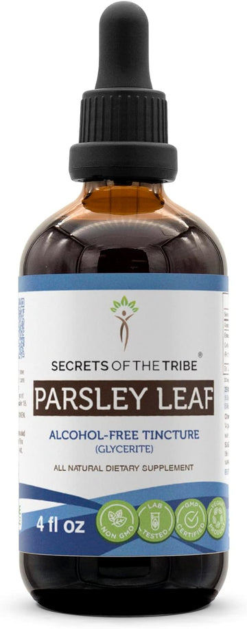 Secrets of the Tribe Parsley Leaf Alcohol-Free Liquid Extract, Parsley (Petroselinum crispum) Dried Leaf Tincture Supplement (4 FL OZ)