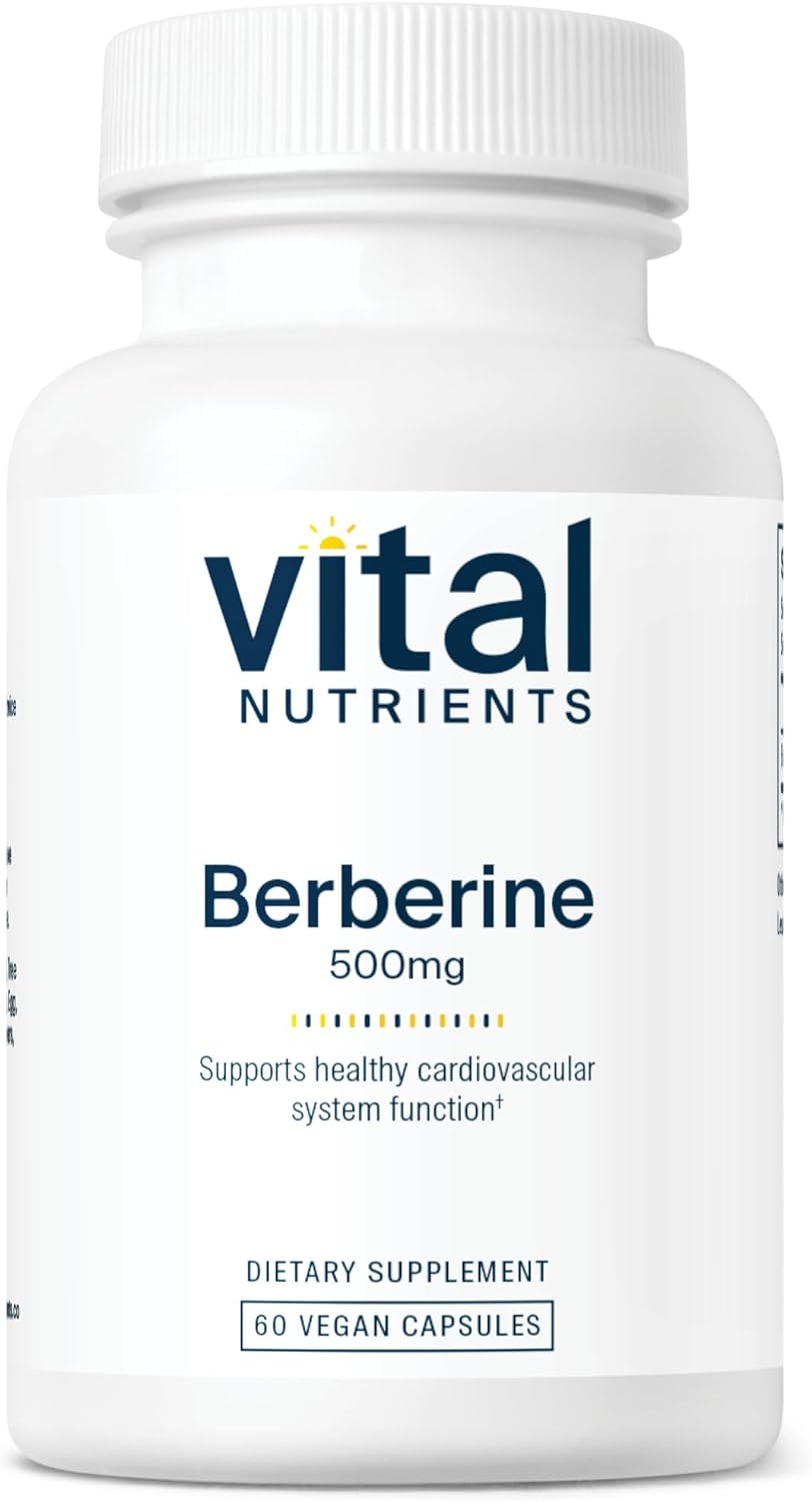 Vital Nutrients Berberine |Supports Bowel Function and Normal Triglyceride Levels |Vegan Supplement| Gluten, Dairy, and Soy Free |500 mg |60 Capsule