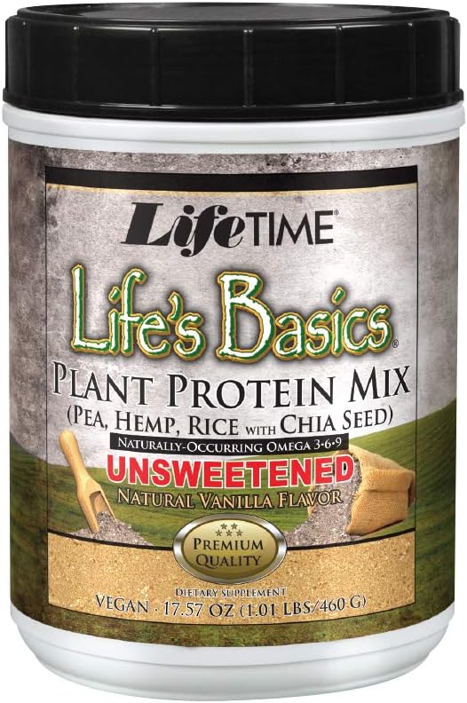 LIFETIME Lifes Basics Plant Based Protein Powder | Unsweetened Natural