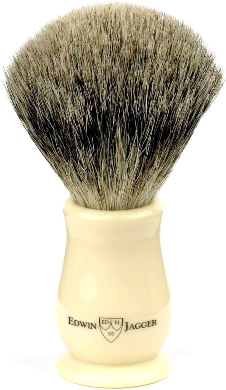 Edwin Jagger Chatsworth Best Badger Shaving Brush (Imitation Ivory) : Beauty & Personal Care