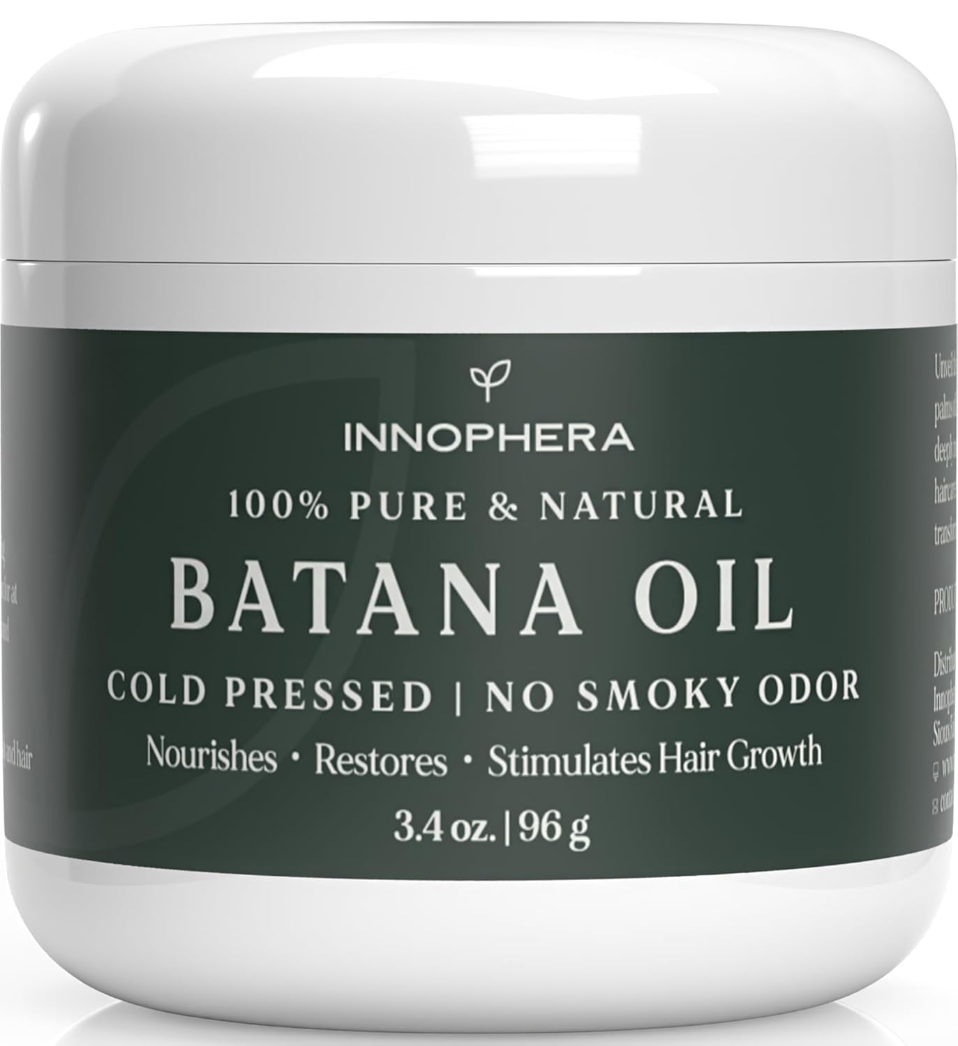 Batana Oil For Hair Growth - Cold Pressed With No Smoky Odor - 100% Pure & Natural From Honduras - Nourishes, Moisturizes & Restores Hair - 3.4 Oz