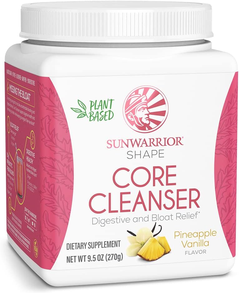 Sunwarrior Plant-Based Prebiotic Fiber Blend Powder | Probiotic Enzymes Sunfiber Soy Free Sugar Free Gluten Free Dairy Free | Pineapple Vanilla 30 Servings | Shape Core Cleanser