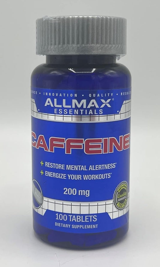 Allmax Nutrition Caffeine Pills, Sustained Energy & Pre - Workout Mental Focus, Fast Absorbing & Vegan, 200 Mg, 100 Tablets