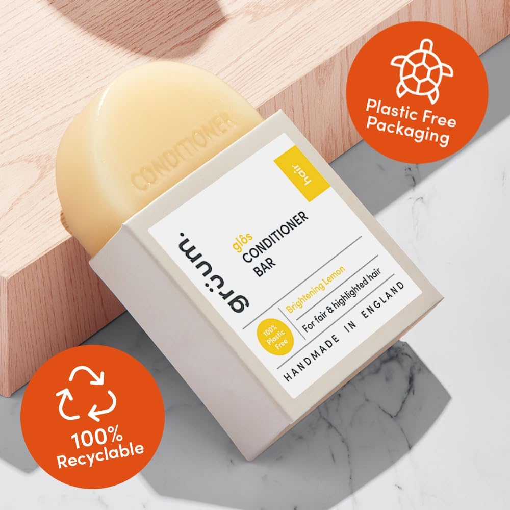 grüum Brightening Hair Conditioner Bar 50g - SLES, EDTA & Paraben Free Conditioner Bar for Hair Lasts up to 60 Washes - Plant-Based Vegan Solid Conditioners Bars for Hairs : Amazon.co.uk: Beauty