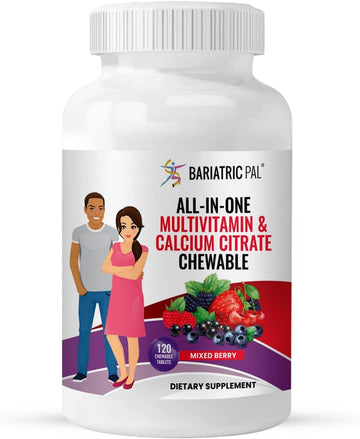 BariatricPal "All-in-ONE Chewable Multivitamin with Calcium Citrate & Iron - Mixed Berry (30-Day Supply)