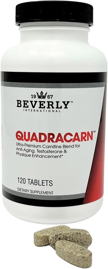Beverly International Quadracarn 4X-Potency, Lab Tested Ultra-Premium Carnitine Blend For Fat Loss, Muscle Definition, Metabolism, Mood, Energy Boost, Anti-Aging, Brain Function. 120 Tablets