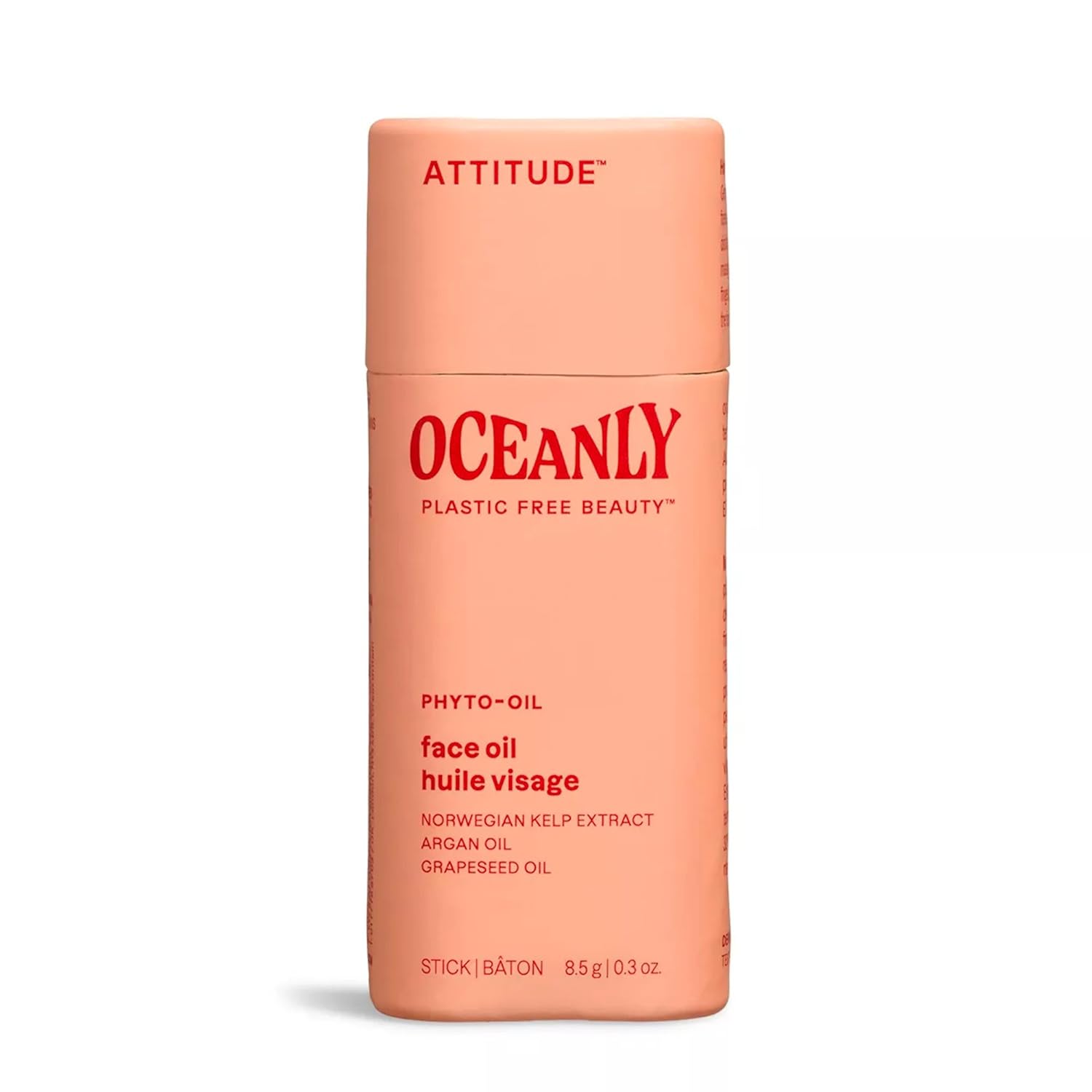 Attitude Oceanly Face Oil Stick, Ewg Verified, Plastic-Free, Plant And Mineral-Based Ingredients, Vegan And Cruelty-Free Beauty Products, Phyto Oil, Unscented, 0.3 Ounce