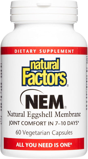 Natural Factors, NEM Natural Eggshell Membrane, Promotes Joint Comfort and exibility, 60 Capsules