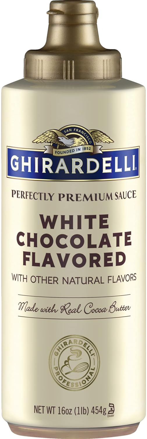 Ghirardelli White Chocolate Sauce Squeeze Bottles 16 oz (Pack of 3) with Ghirardelli Stamped Barista Spoon : Grocery & Gourmet Food