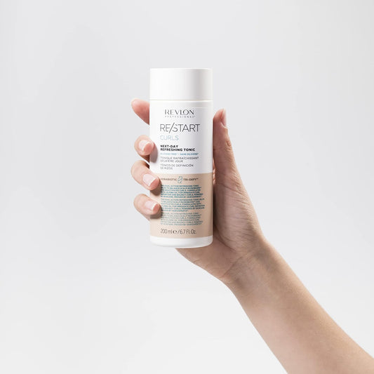Revlon Professional Professional Re/Start Curls Next-Day Refreshing Tonic Hair Treatment To Revive Dull (200Ml) Frizz Control, Silicone Free, Unisex, White