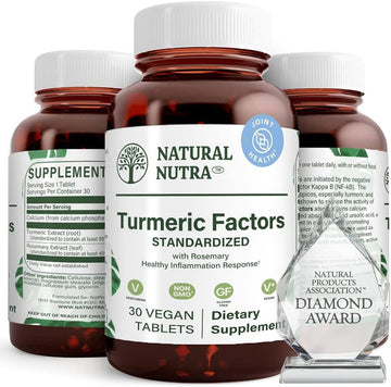 Natural Nutra Turmeric Curcumin With 95% Curcuminoids Extract Supplement With Rosemary For Brain Health, 350 Mg, 30 Vegan Tablets