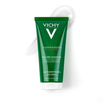 Vichy Normaderm Daily Acne Face Wash | 0.5% Salicylic Acid Cleanser | Gel Cleanser For Oily Skin | Removes Excess Oil, Dirt & Clogged Pores | Oil Free Acne Wash | Soap & Sulfate Free | Non-Drying