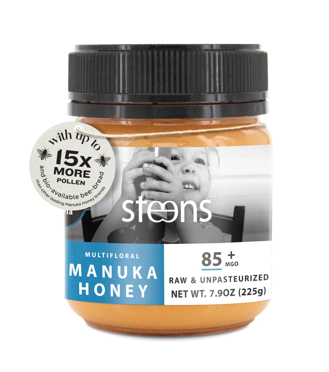 Steens Manuka Honey - Mgo 85+ - Pure & Raw 100% Certified Multifloral Manuka Honey - Bottled And Sealed In New Zealand - 7.9 Oz