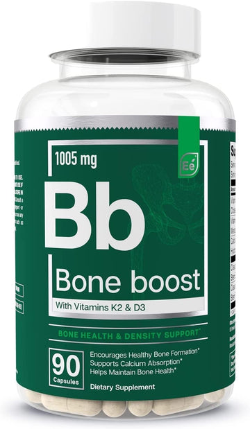 Essential Elements Bone Boost Bone Health Supplement - Bone Support And Calcium Supplement With Vitamin D 3, K2, Cissus Quadrangularis For Bone Strength - 90 Capsules (30 Day Supply)
