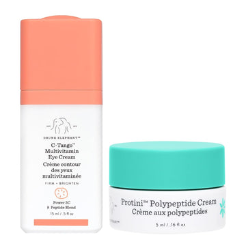 Drunk Elephant C-Tango Multivitamin Eye Cream With Deluxe Sample - 15Ml Vitamin C Eye - 5Ml Protini Polypeptide Cream - Clean Clinical Skincare - Cruelty-Free - Dermatologist-Tested