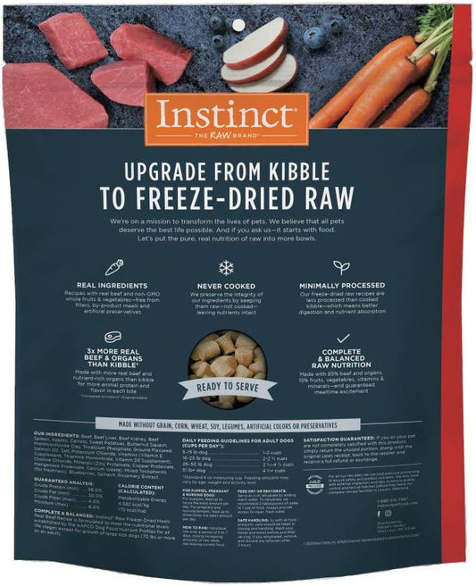 Instinct Freeze Dried Raw Meals Grain Free Recipe Dog Food, Beef, 25 ounces