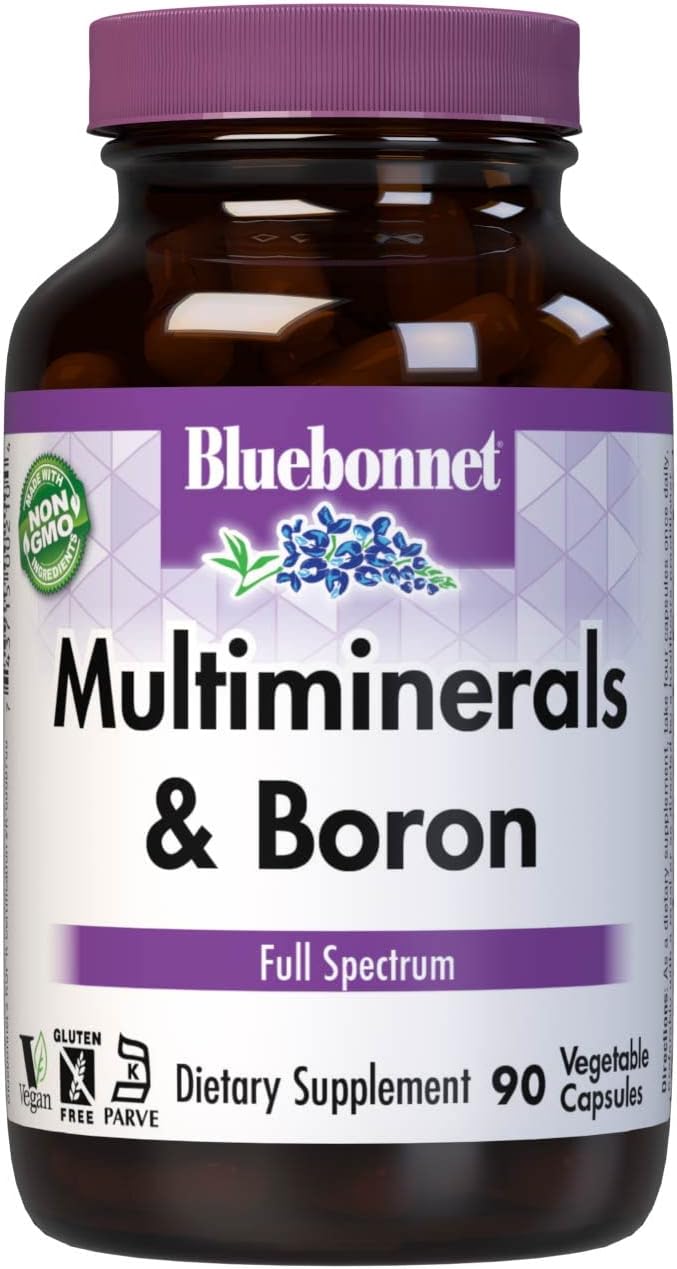 BlueBonnet Multi Minerals Plus Boron Vegetarian Capsules, 90 Count (74