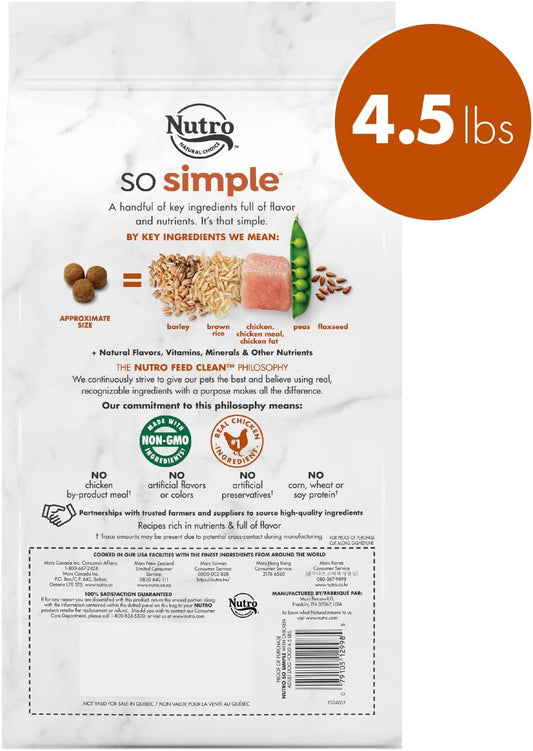 Nutro So Simple With Chicken Adult Dog Food, 4.5 Lb