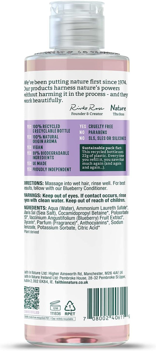 Faith In Nature Natural Blueberry Shampoo, Hydrating, Vegan & Cruelty Free, No Sls Or Parabens, For All Hair Types, 400Ml