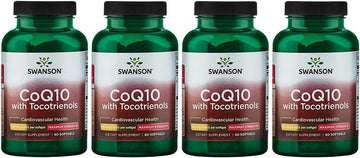Swanson Coq10 With Tocotrienols - Maximum Strength 600 Mg 60 Sgels 4 Pack