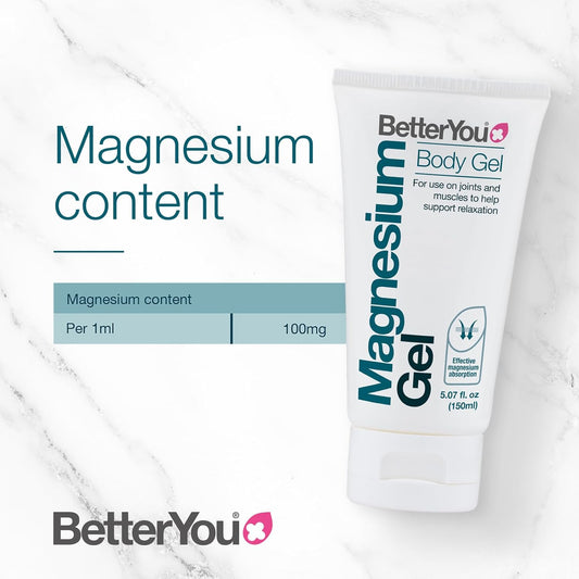 Betteryou Magnesium Body Gel | Pure, Clean, And Natural Source Of Magnesium Chloride | Transdermal Magnesium Body Gel | For Use On Joints And Muscles | 150Ml