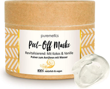 Puremetics Zero Waste Peel-Off Mask"Revitalizing - With Cocos & Vanilla" | 100% Natural, Vegan & Plastic-Free | Natural Cosmetics Without Plastic | For All Skin Types Normal And Mixed Skin