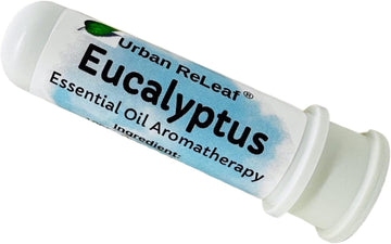 Urban Releaf Eucalyptus Essential Oil Aromatherapy Nasal Inhaler — Pure Undiluted Australian Myrtaceae Oil, Easy Open Snap Top. Made In Usa. Alcohol-Free. No Mess. Pocket Size