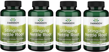Swanson Stinging Nettle Root (Urtica Dioica) - Herbal Supplement - (100 Capsules, 500Mg) 4 Pack
