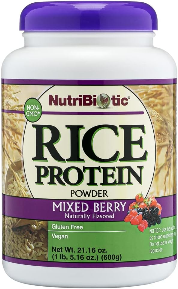 NutriBiotic ? Mixed Berry Rice Protein, 1 Lb 5 Oz (600g) | Low Carb, K