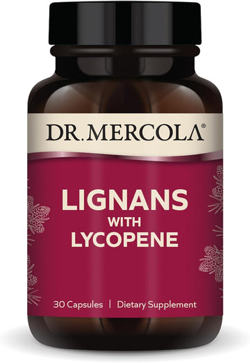 Dr. Mercola Lignans with Lycopene Supplement, 30 Servings (30 Capsules), Non GMO, Soy Free, Gluten Free