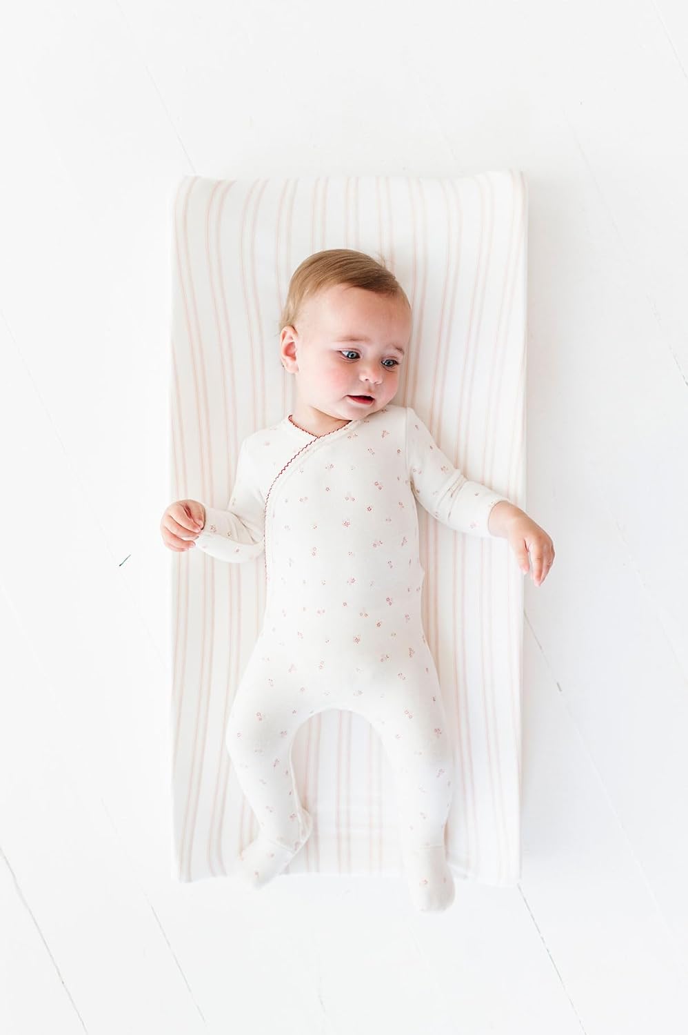 Ely'S & Co. Changing Pad Cover - Cradle Sheet Set 2 Pack 100% Jersey Cotton For Baby Girl Pink Butterflies + Stripes