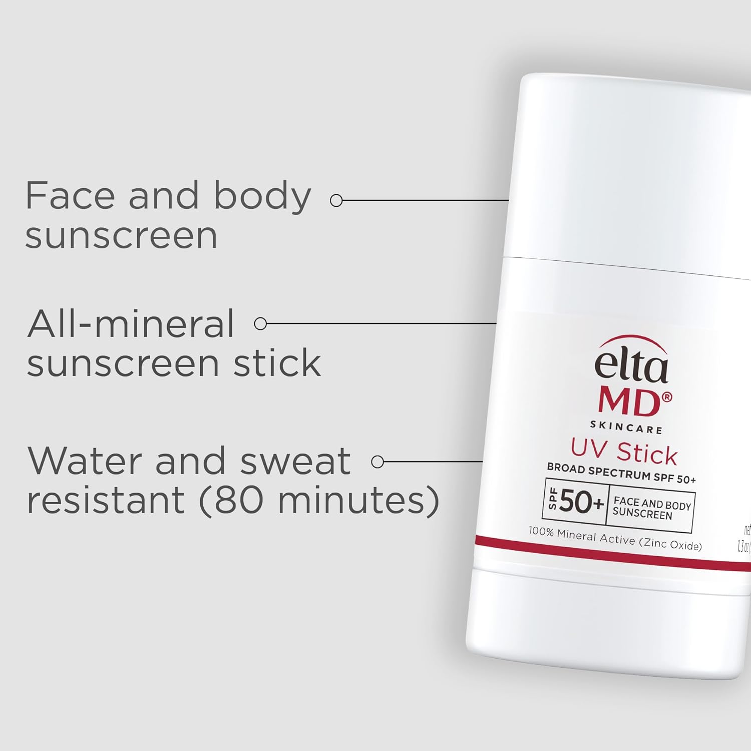 Eltamd Uv Stick Sunscreen For Face And Body, Mineral Spf 50+ Face Stick Sunscreen With Zinc Oxide For Kids And Adults, Sensitive Skin, 1.3 Oz