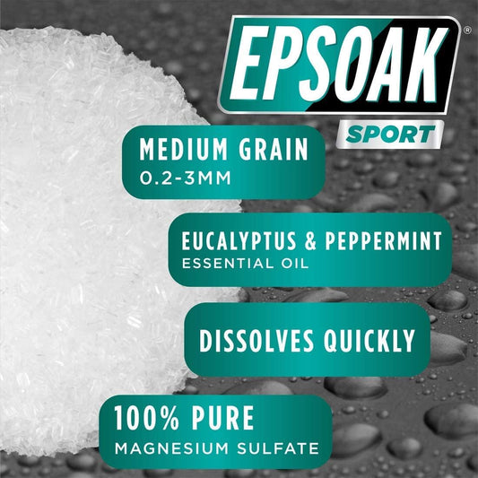 Epsoak Sport Epsom Salt For Athletes - 5 Lbs. Energizing Therapeutic Soak With Eucalyptus And Peppermint Essential Oils