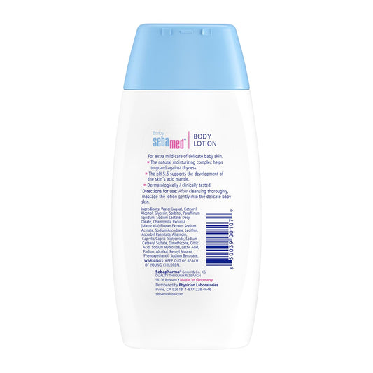 Sebamed Baby Lotion pH 5.5 Ultra Mild Dermatologist Recommended Moisturizer for Sensitive Skin and Delicate Skin 6.8 Fluid Ounces (200 Milliliters)