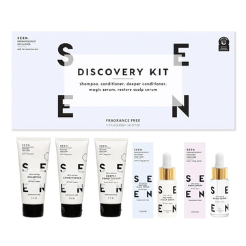 Seen Discovery Kit - Fragrance Free - Non-Comedogenic & Sulfate-Free Hair Set- Dermatologist-Developed - Safe For Sensitive, Eczema & Acne Prone Skin… $70 Value