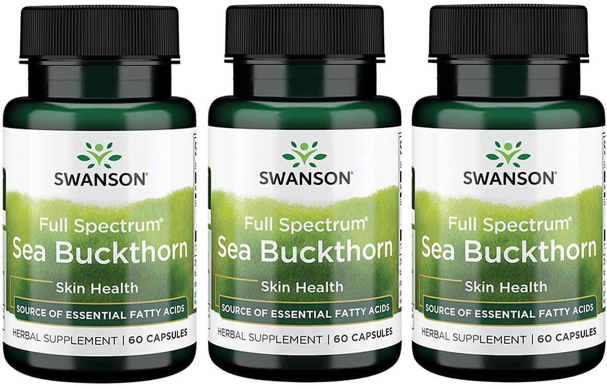 Swanson Full Spectrum Sea Buckthorn 400 Milligrams 60 Capsules (3 Pack)