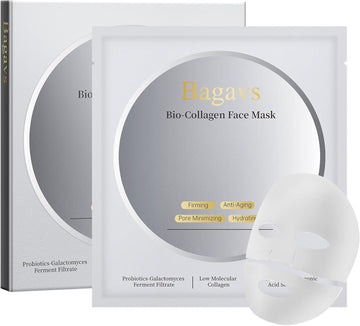 Bio Collagen Face Mask Overnight Hydrating Mask For Skin Care, Pore Minimizing, Anti-Aging, Pack Of 4