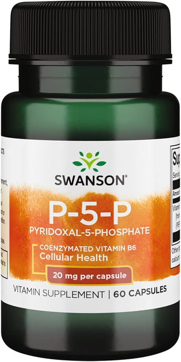 Swanson P-5-P (Pyridoxal-5-Phosphate) Coenzymated Vitaminb-6 20 Milligrams 60 Capsules