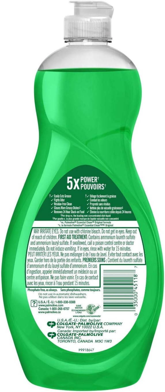 Palmolive Ultra Original, Dish Soap, 591 ml / 20 Fl.Oz - 3 Packs : Health & Household