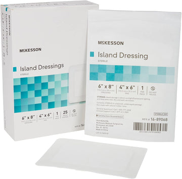 Mckesson Island Dressing, Sterile, Polypropylene/Rayon, 6 In X 8 In, 25 Count, 4 Packs, 100 Total