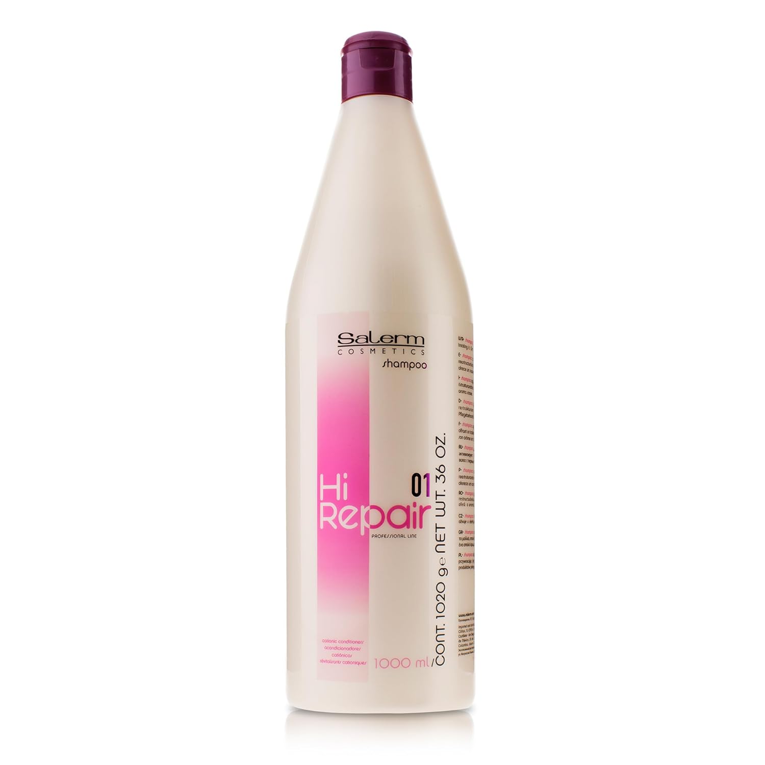 Salerm - Repairing Shampoo - Hi Repair Shampoo - 1000 Ml - Deep Hydration For Damaged Hair - Repairs And Rejuvenates - Shinier And Softer Hair - Immediate Effect