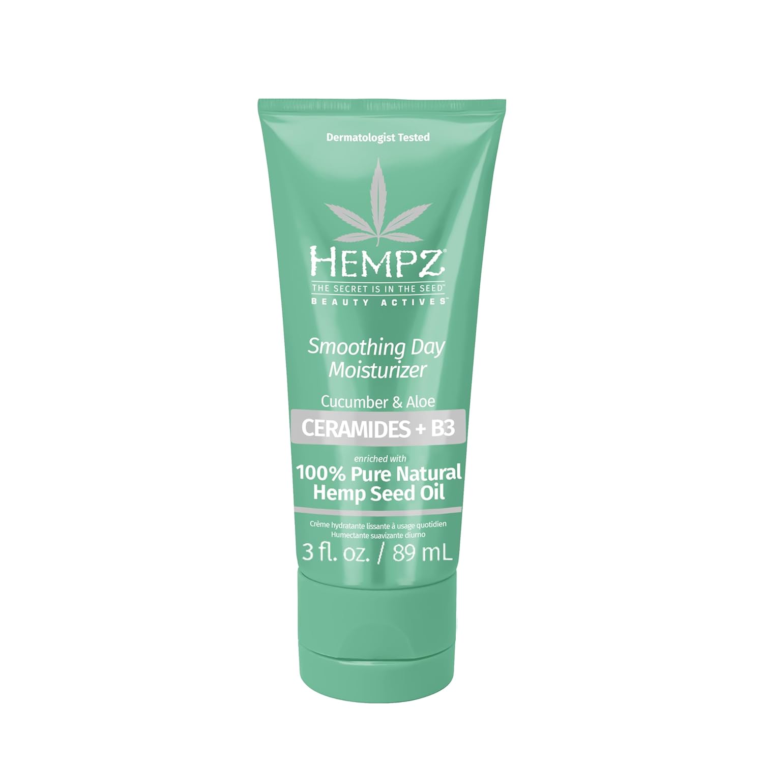 Hempz Cucumber & Aloe Smoothing Day Moisturizer - Hydrating Daily Cream Rich With Minerals, Vitamin C, & Hempseed Oil To Hydrate & Repair Extremely Dry Or Sensitive Skin, For Face & Body, 3 Oz