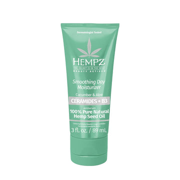 Hempz Cucumber & Aloe Smoothing Day Moisturizer - Hydrating Daily Cream Rich With Minerals, Vitamin C, & Hempseed Oil To Hydrate & Repair Extremely Dry Or Sensitive Skin, For Face & Body, 3 Oz