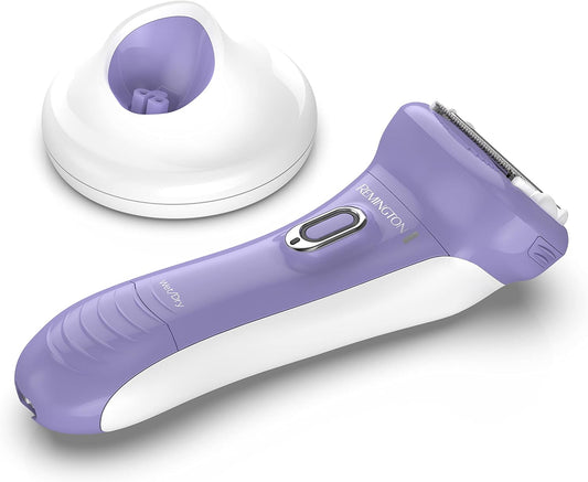 Remington Wdf5030A Smooth & Silky Electric Shaver For Women, 4-Blade Smooth Glide Foil Shaver And Bikini Trimmer With Almond Oil Strip, Purple/White