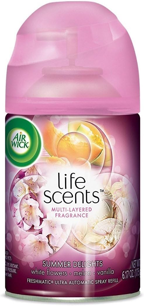 Air Wick Life scents Freshmatic Ultra Automatic Spray Refill, Summer Delights 6.17 oz ( Pack of 2)