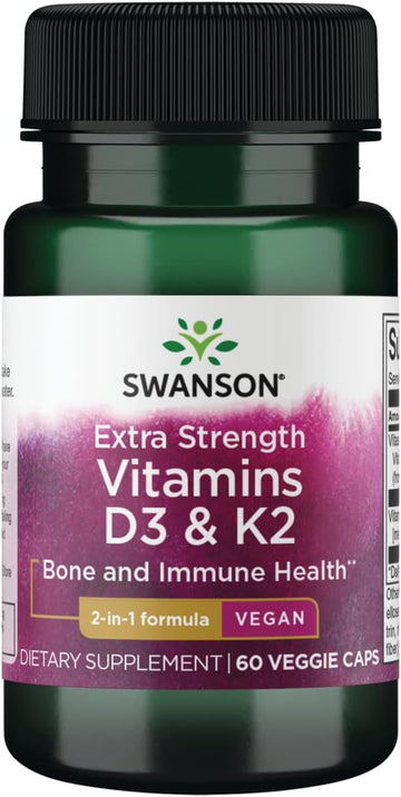 Swanson Extra Strength D3 & K2-5,000 Iu & 100 Mcg 60 Veg Caps