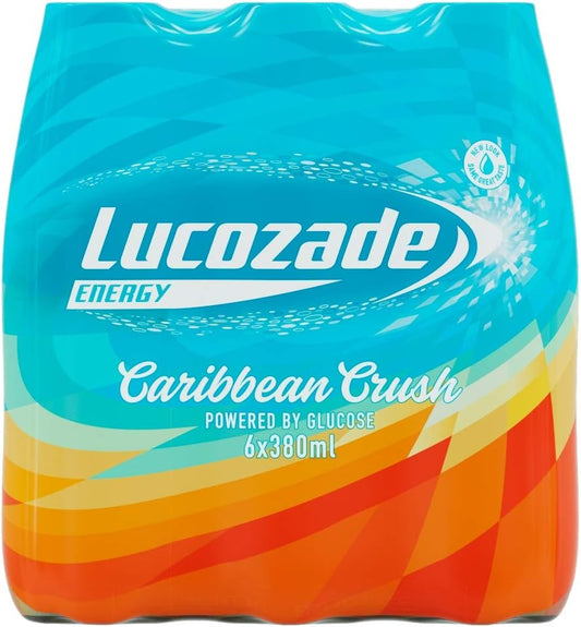 Lucozade Caribbean Crush Flavour Energy Drink, 6 X 380Ml