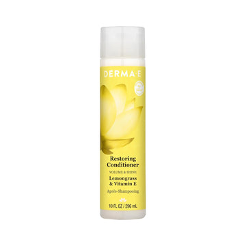 Derma E Restoring Conditioner For Volume & Shine – Sulfate Free Volumizing Conditioner With Lemongrass & Vitamin E – Nourishing Color Care Conditioner, 10 Oz