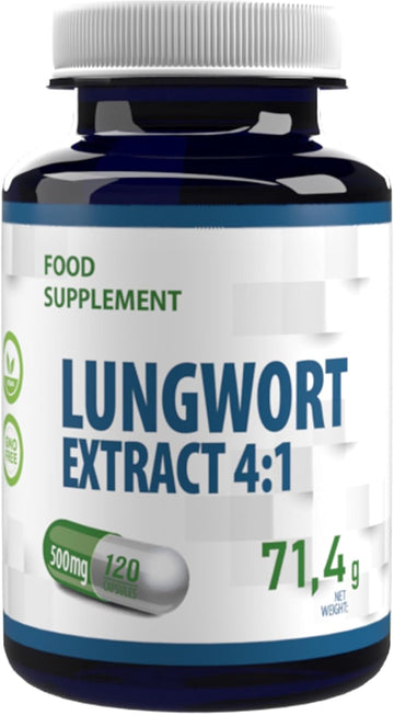 Hepatica Lungwort (Pulmonaria) 2,000Mg | 4:1 Extract (500Mg) | 120 Vegan Capsules | High Strength Lung Support, Respiratory Cleanse & Detox | 3Rd Party Lab Tested