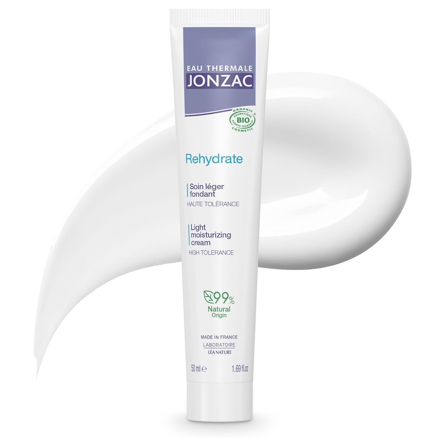 Rehydrate Organic Light Moisturzing Cream For Daily Use - Facial Cream Providing 24Hr Hydration With Pure Hyaluronic Acid - Sensitive Skin Approved - 1.69 Fl Oz